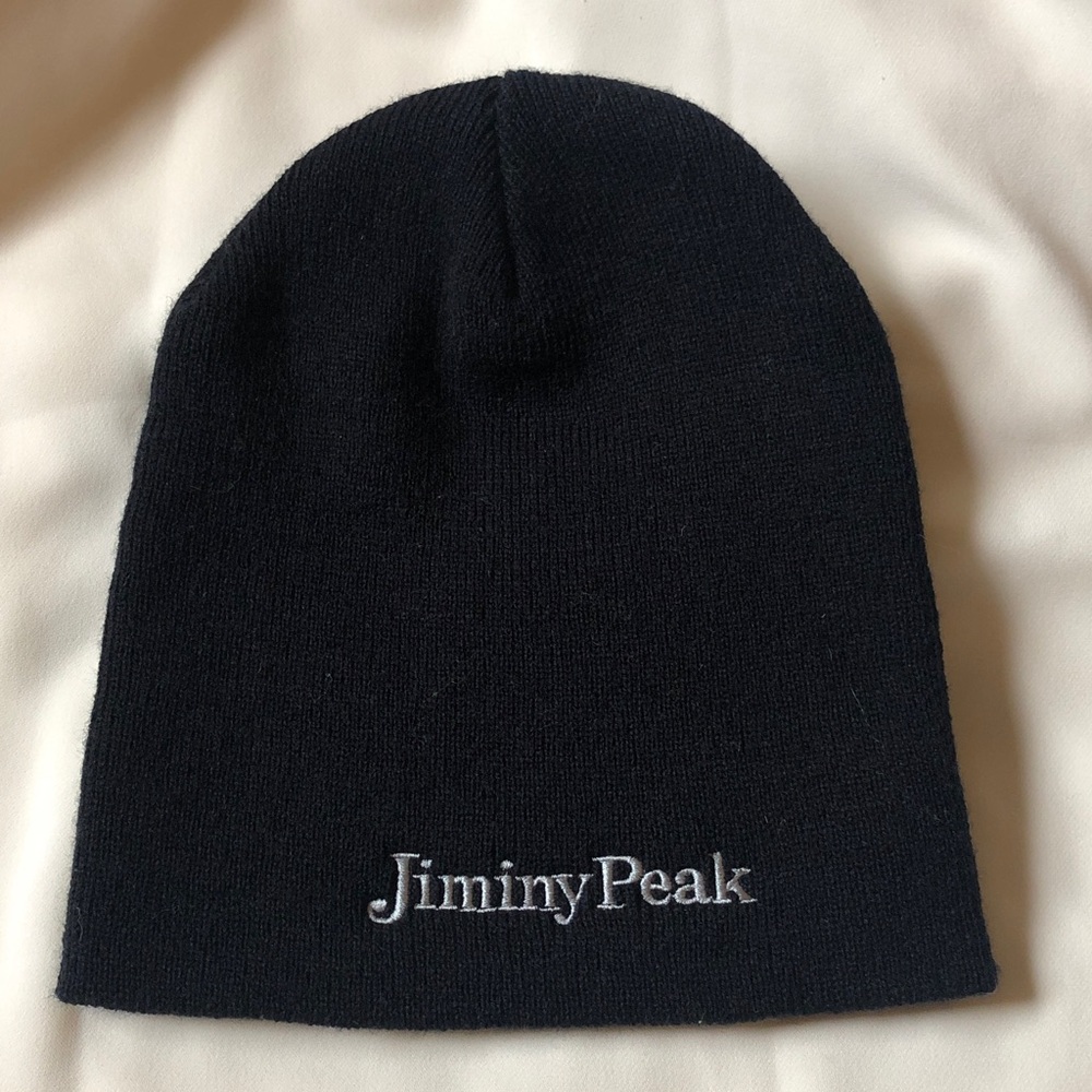 Jiminy Peak ski cap. New. Black with white lettering.